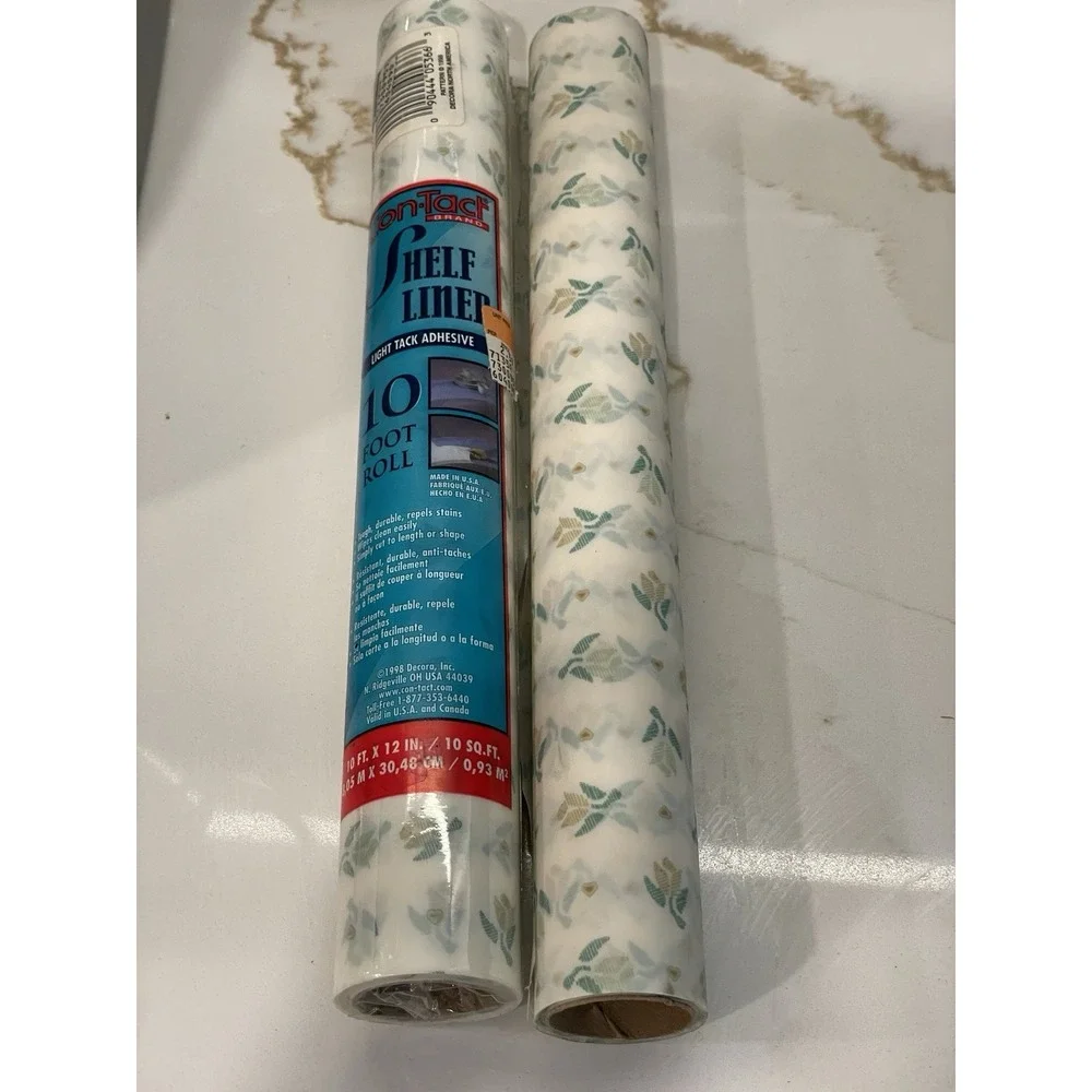 Vintage Con-Tact Shelf Liner Lot of 2 New + Used Partial Floral Drawer 1998 READ